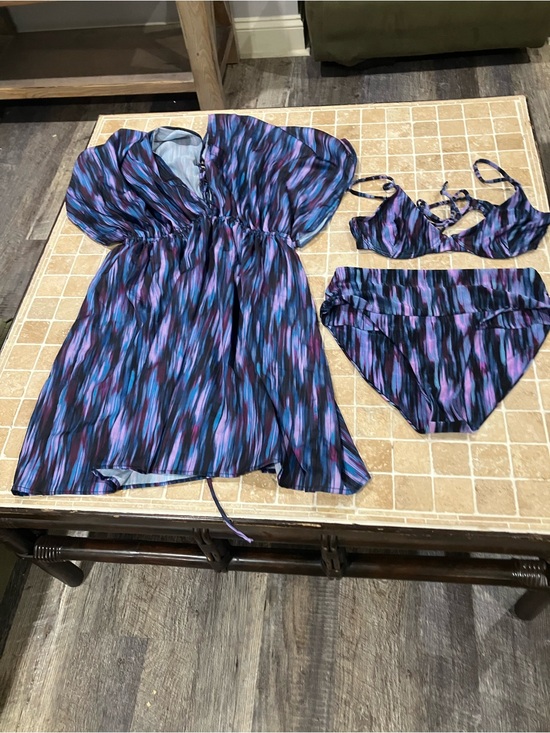 Jmp The Label Other - JMP the Label Blue & Purple Print Bikini & Coverup